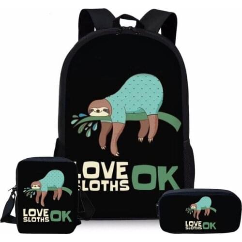 Kids Bag for School Cute Animal Sloth Printing Custom pattern School Bags Children Primary Backpack Girls Boys Kawaii Book Bags