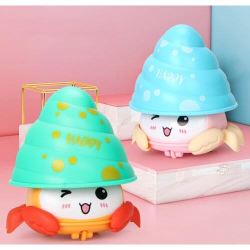 Kids Hand Pressing Inertial Return Wind Up Toys For Over 3 Year Old Toddler Boys Girls Gift Pull Back Hermit Crab Sliding Cars