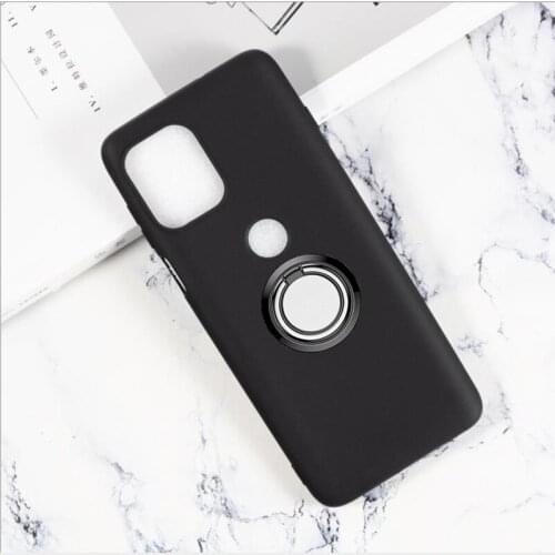 For Motorola Edge S 6.7" Back Ring Holder Bracket TPU Soft Silicone Phone protect Case Anti falling shell