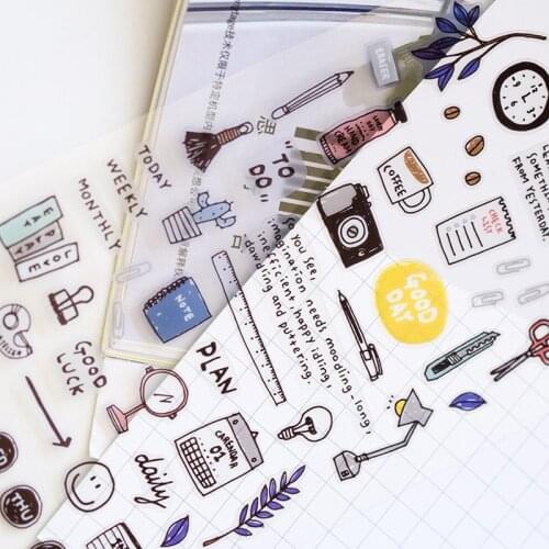Daily Study Sealing Stickers Diary Label Stickers Pack Decorative Scrapbooking Diy Stickers