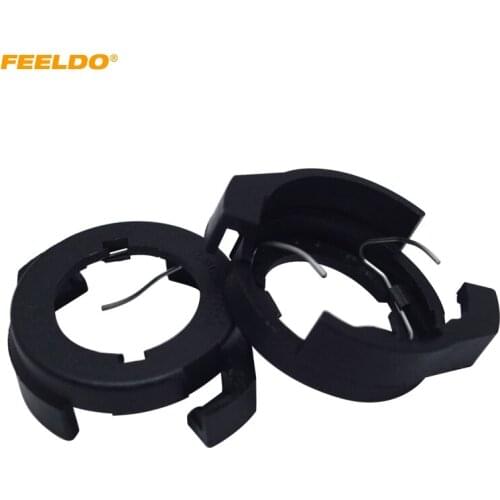FEELDO 2Pcs H7 LED Headlights Bulbs Base Holders for Ford KUGA VW Passat B6 Alfa Romeo Renault Megane Adapter #5545