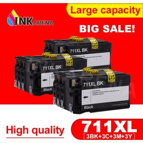 INKARENA 3 Set Full Ink Cartridges For HP 711 XL 711XL For HP711 For HP711XL Inkjet Cartridge Designjet T120 T520 Printer