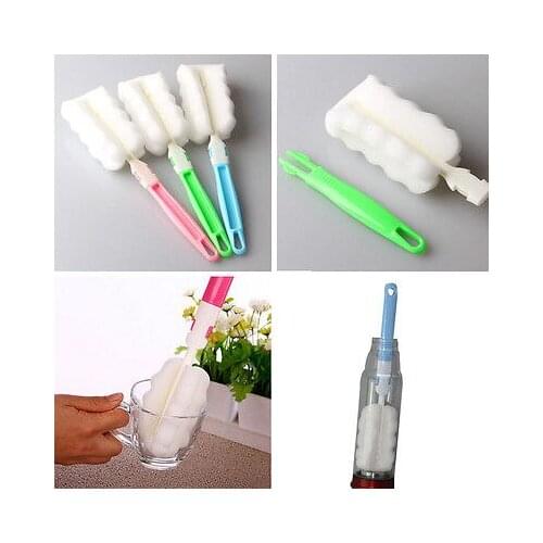 Multi-purpose Kitchen Folding Cleaning Brush Handle Sponge Brush Bottle Baby Cup Glass Washing Cleaning Cleaner Tool