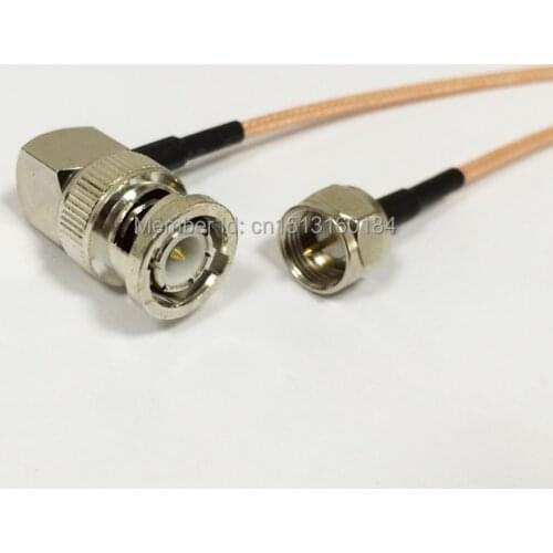 New Modem Coaxial Cable BNC Male Plug Right Angle To F Male Plug Connector RG316 Cable 15CM 6inch Adapter RF Pigtail