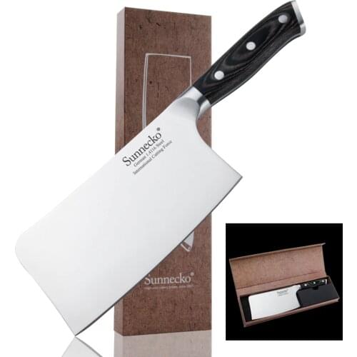 SUNNECKO 6.5'' Chopping Bone Knife German 1.4116 Steel Kitchen Knives Color Wood Handle Cooking Accessories Chefs Cutter Knife