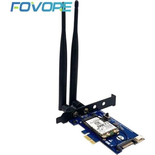 Update PCI-E WiFi Adapter Wifi Bluetooth Adapter Mini PCI Express to PCIE X1 Network Card for Mini PCI E Wifi 3G/4G/LTE+SIM Slot