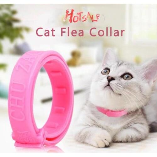Pet Cat Collar Cute Cat Flea Mosquito Repellent Collar Size Adjustable Anti Fleas Lice Mites Mosquitoes Color Pink DropShipping