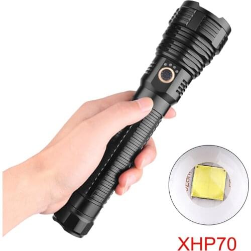 Strong Light Flashlights Xhp70 Portable Led Flashlight Usb Charging With Power Display Outdoor Camping Waterproof Light Lanterna