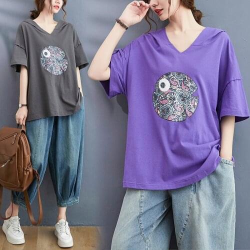QPFJQD Women's Hooded T-shirts