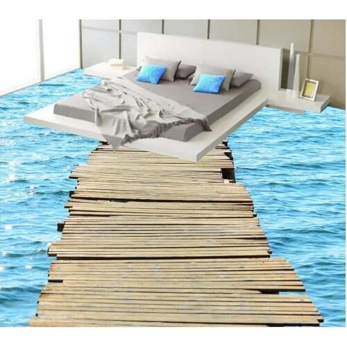 Birdge 3D wall murals wallpaper floor Custom Photo self-adhesive 3D floor PVC waterproof floor Home Decoration