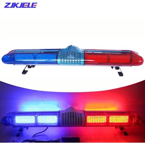 LED Traffic Warning Light Bars Emergency Warning Light for Ambulance Police Fire Waterproof Lightbar with 100W Siren and Speaker