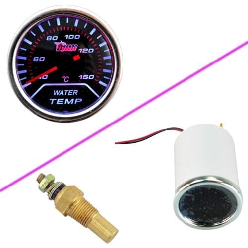 EE support Car Universal Smoke Len 2" 52mm Indicator Water Temp Gauge Meter