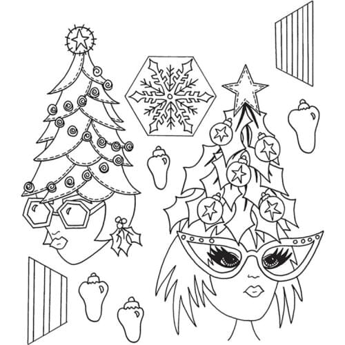 Funny Adorable Girl In Christmas Transparent Clear Stamp Diy Silicone Seals Scrapbooking / Card Making Photo Album Decoration