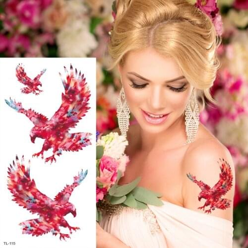 Temporary tattoo sticker for women long lasting temporary tattoos waterproof model tattoos eagle animals wing arm sleeve pattern