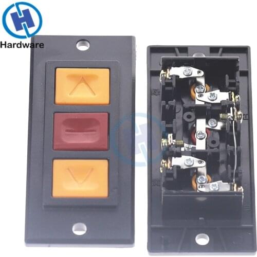 Up Down Stop 3 Buttons Switch Black Plastic Housing Push Button Switches For Electric Roller Shutter Garage Safety Door