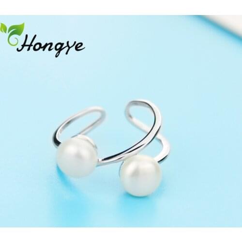 925 Sterling Silver Freshwater Pearl Ring Twisted Elegance Finger Jewelry for Women Simple Design Female Ring Jewelry Gift