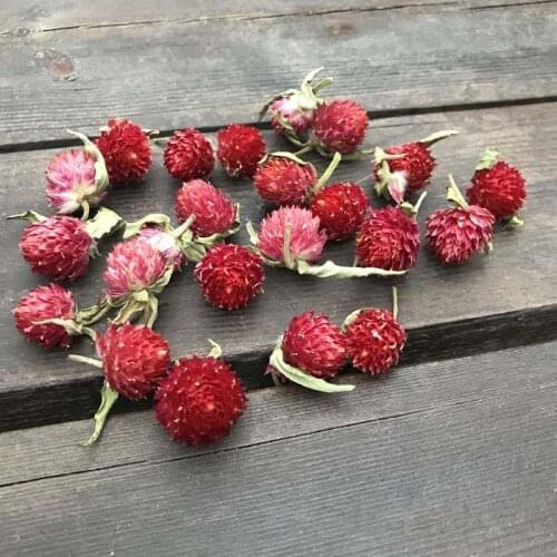 1-2CM Head/120PCS Dried Natural Flower Globe Amaranth,Decorative Petal Mini Strawberry,DIY Candle Making Soap,Home Decor,Wedding