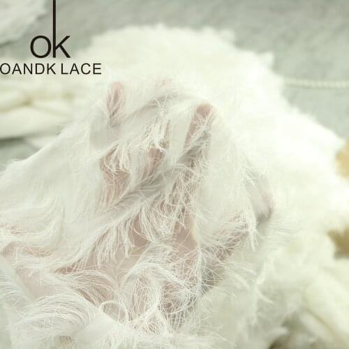 1Yard Embroidered Lace Trim Feather Lace Fabric Voile Cloth Accessories DIY Crafts For Wedding Dress Free