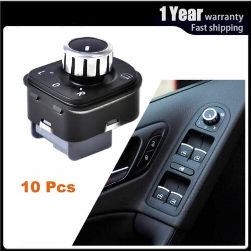 10Pcs Electric Wing Mirror Adjuster Switch Rear View Mirror Control Knob Button For VW GOLF JETTA RABBIT TIGUAN CC EOS 5ND959565