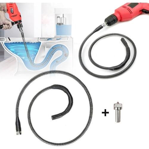 100Cm Electric Drain Dredging Spring Universal Interface Sink Cleaner Sewer Dredging Tool Kitchen Drain Tool
