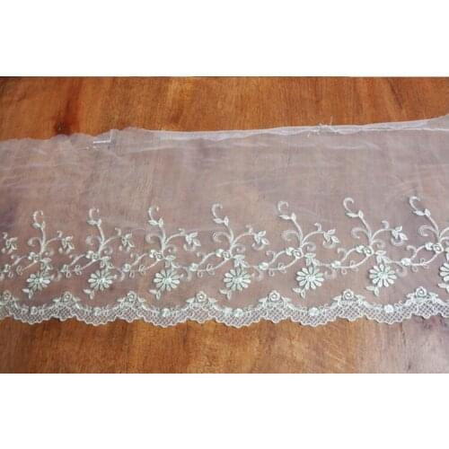 5 Meters Water GreenLace Trim Delicate Lace Embroidered Venise Lace Fabric for Dress Costumes 13cm Width Free Shipping