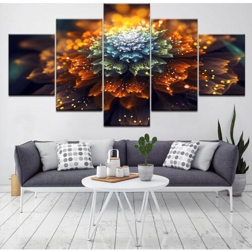 5 pieces high-definition print color flowers patterns petals canvas oil painting poster and wall art living room picture Artwork
