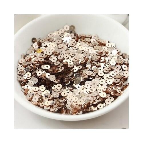 50g(12000pcs) 3mm Flat Round Loose Sequins Arts Crafts Sewing Wedding Craft Children DIY Accessories Champagne LNHOME Confetti