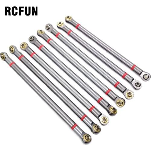Rc 8pcs/lot Aluminum Alloy Link Rod 313MM Wheelbase for 1/10 RC Car Crawler Axial SCX10