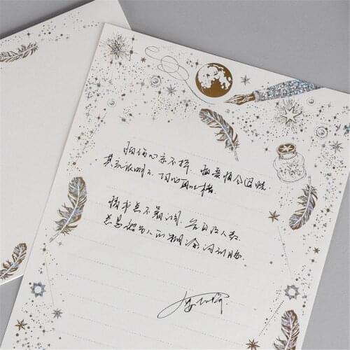 8pcs Vintage Gilding Letter Paper Set Wedding Invitation Card Letter Writing Stationery Sets School Stationery Office Supplies