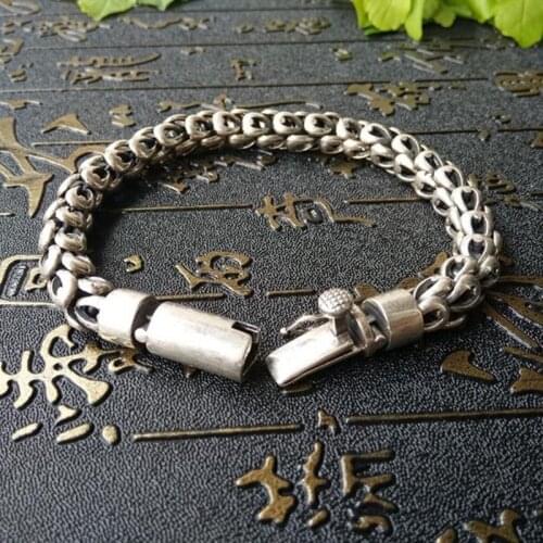 2021 Fashion Real s925 Silver Man Bracelet 8MM Rough Dragon Scales Fashion Domineering Trendy Retro Personalized Man Jewelry