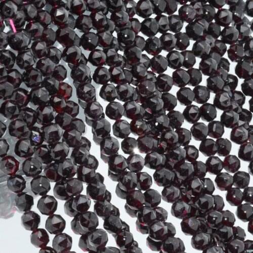 Natural Garnet Triangle Faceted Round Beads 5.8-6mm
