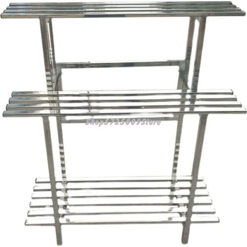 Stainless steel stepped flower stand balcony indoor and outdoor wrought iron floor type multi-layer outdoor courtyard succulent