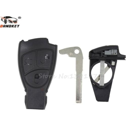 DANDKEY 3 Buttons Smart Remote Key Shell For Mercedes Benz MB C E ML S SL SLK CLK AMG Soft Battery Holder Key Cover With Blade