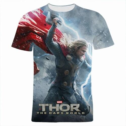 Marvel Movie Thor T-shirt Men Summer Fashion 3D Print Cool Women Tee Shirts Short Sleeve Oversized Boy Girl Kids Clothing