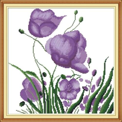 Joy Sunday Chinese Cross Stitch Flowers Patterns 14CT 11CT Counted Printed Fabric Handmade Embroidery Kits DIY Needlework Sets