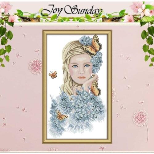 Madame Butterfly Painting Counted Cross Stitch 11CT 14CT Cross Stitch Set Wholesale DIY Cross-stitch Kit Embroidery Needlework