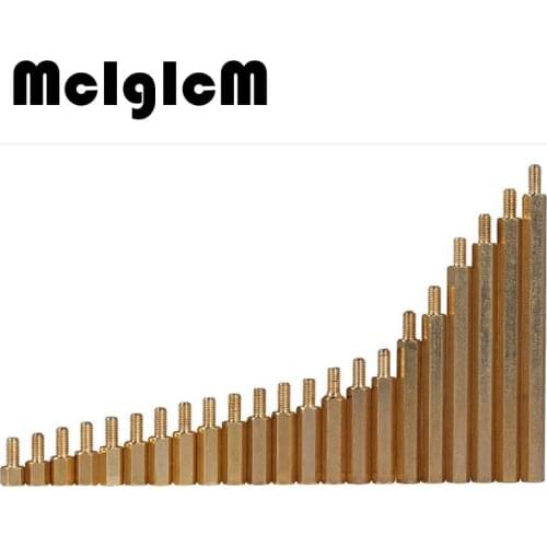 10pcs/lot Brass Screw Thread PCB Stand-off Spacer M3 Male x M3 Female 6mm