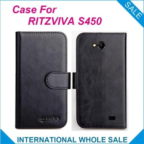 6 Colors Hot!! 2016 RITZVIVA S450 Case, High Quality Leather Exclusive Case For RITZVIVA S450 Cover Phone Bag Tracking