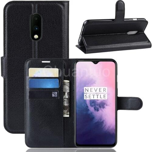 Fashion Wallet PU Leather Case Cover For Oneplus 7 Flip Protective Phone Back Shell With Card Holders