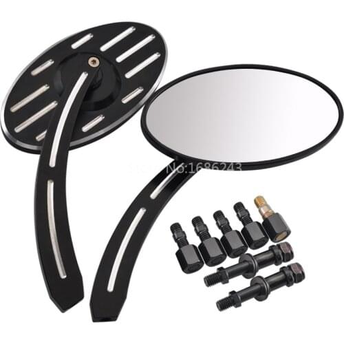 Motorcycle Aluminum Edge Cut Rear View Mirrors w/ 10mm 8mm Standard Long Bolts Fits For Harley Sportster XL 883