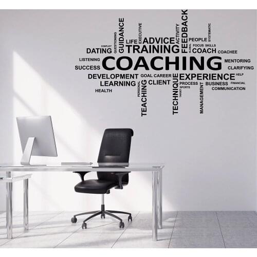 Lagre Wall Decal Word Cloud Coaching Life Advice Training Office Art Vinyl Wall Stickers Decor Classroom Self-adhesive W749