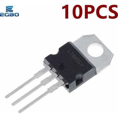 EGBO 10pcs/lot New L7805CV voltage regulator TO-220 L7805 7805 5V POSITIVE VOLTAGE REGULATORS