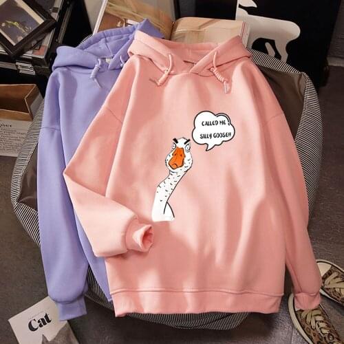 Pullover Feminino Cute Funny Duck Hoodie Oversized Clothes Harajuku Spring Autumn Women Kpop Fashion Sweatshirt Chic Sweatsuit