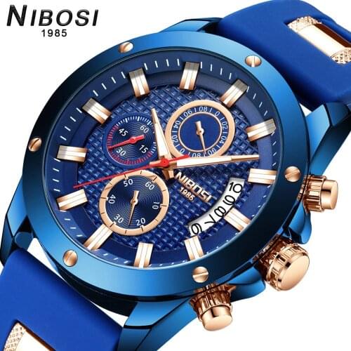 Relogio Masculino NIBOSI new Fashion Mens Watches Top Brand Luxury Unique silicone Waterproof Wrist Watch Men Sport Quartz Clock