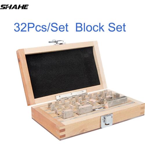 Shahe 32Pcs/Set 1 grade 0 grade Inspection Block Gauge Test Caliper Blocks Measurement Instruments