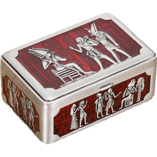 Jewelry Box Ancient Egypt Decor Neckalce Beads Bracelet Rings Storage Case Organizer Chest Metal Art Home Decoration Dropship