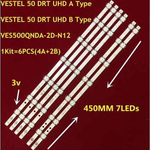 LED Backlight strip 7 lamp for VESTEL 50'' DRT UHD A-TYPE B 50UD6300 P50UP2038A 50U6863DB 50HK15T74U P50UP2038A 50-FUC-7020