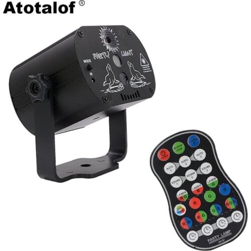 Atotalof 60 Patterns Sound Party Lights Mini USB Laser DJ Disco Light LED Stage Lighting Effect for KTV Home Bar Club Birthday