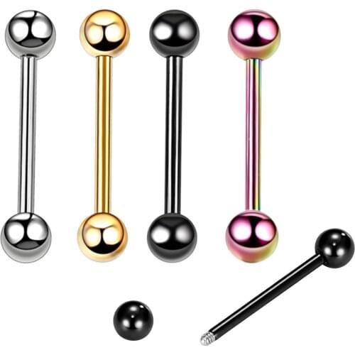 1PC Stainless Steel Straight Tongue Screws 16mm Double-headed Round Ball Dumbbell Nipple Nails