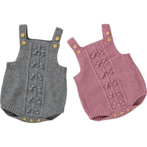 Infant Baby Girls Knitting Jumpsuit Korean Style Newborn Baby Girls Knitting Bodysuits Spring Autumn Baby Girls Clothes